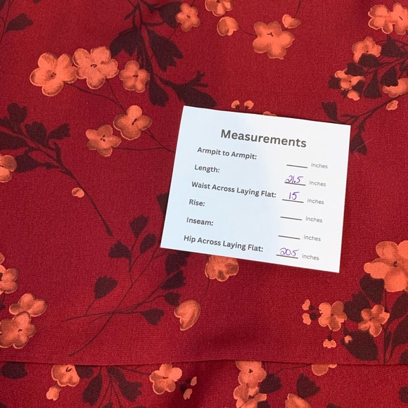 Worthington Petites skirt 12P floral in deep red/rust color with orange flowers. - Picture 6 of 7